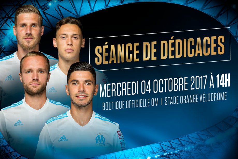 OM_Officiel's tweet photo. ✍️ Séance de dédicaces ✍️

👥 @Locampos15 @ValereGermain Gregory Sertic &amp; Morgan Sanson
📅 Mercredi 4 Octobre - 14h
📍 L'@orangevelodrome https://t.co/FQcfow9Ov7