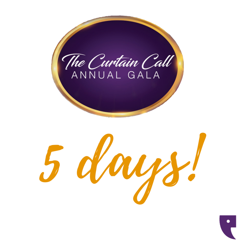 5 more days until The Curtain Call Annual Gala! Get your tickets to support our community’s youth: bit.ly/TheCurtainCall