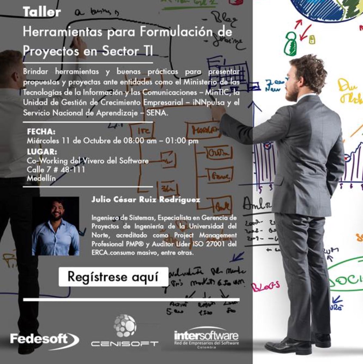 FedesoftCol's tweet photo. #Medellín ¿ Quieren conocer Herramientas para la Formulación de Proyectos en el Sector TI ? Inscríbanse el próximo 11 de octubre:  https://t.co/slbFKSJYhL #EventosCenisoft #TendenciasFedesoft https://t.co/cW5bzSG3zH