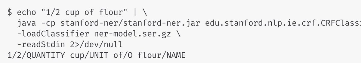 Stanford NLP Group (@stanfordnlp) on Twitter photo .<a href="/georgebrock/">George Brocklehurst</a> shows how to train a custom NER system for recipes with Stanford NER robots.thoughtbot.com/named-entity-r… .<a href="/georgebrock/">George Brocklehurst</a> shows how to train a custom NER system for recipes with Stanford NER robots.thoughtbot.com/named-entity-r…