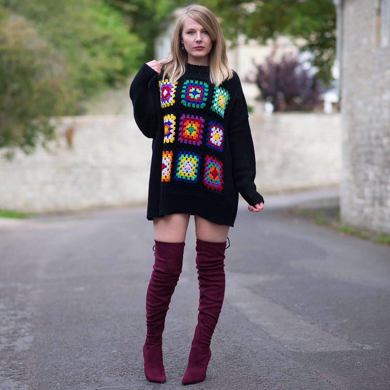 Jumper dress and thigh high boots deals