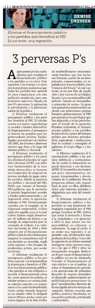 ferbelaunzaran's tweet photo. Extraordinaria columna de @DeniseDresserG, con palitos y bolitas desvela la trampa del PRI:
3 perversas P's.
vía @reformaopinion https://t.co/1rZZiEwKCL