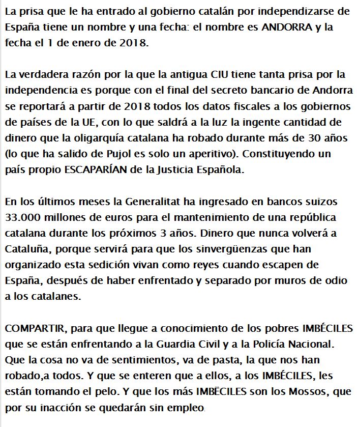 RafaGijon69's tweet photo. ¿Por qué los dirigentes catalanes quieren la independencia unilateral?⤵️
#ReferendumCatalan #2Oct #VagaGeneral3O #2OctARV #DiaDeLaPolicia https://t.co/rKZYHIo0Xq