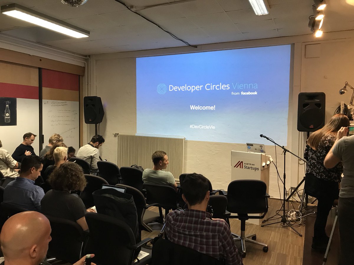 FCB_ai's tweet photo. Finishing the day with the friends from the Dev Circles Vienna #devcirclevie #messenger #chatbot #lifeiscode #withabeer https://t.co/ldIGCVQYD7