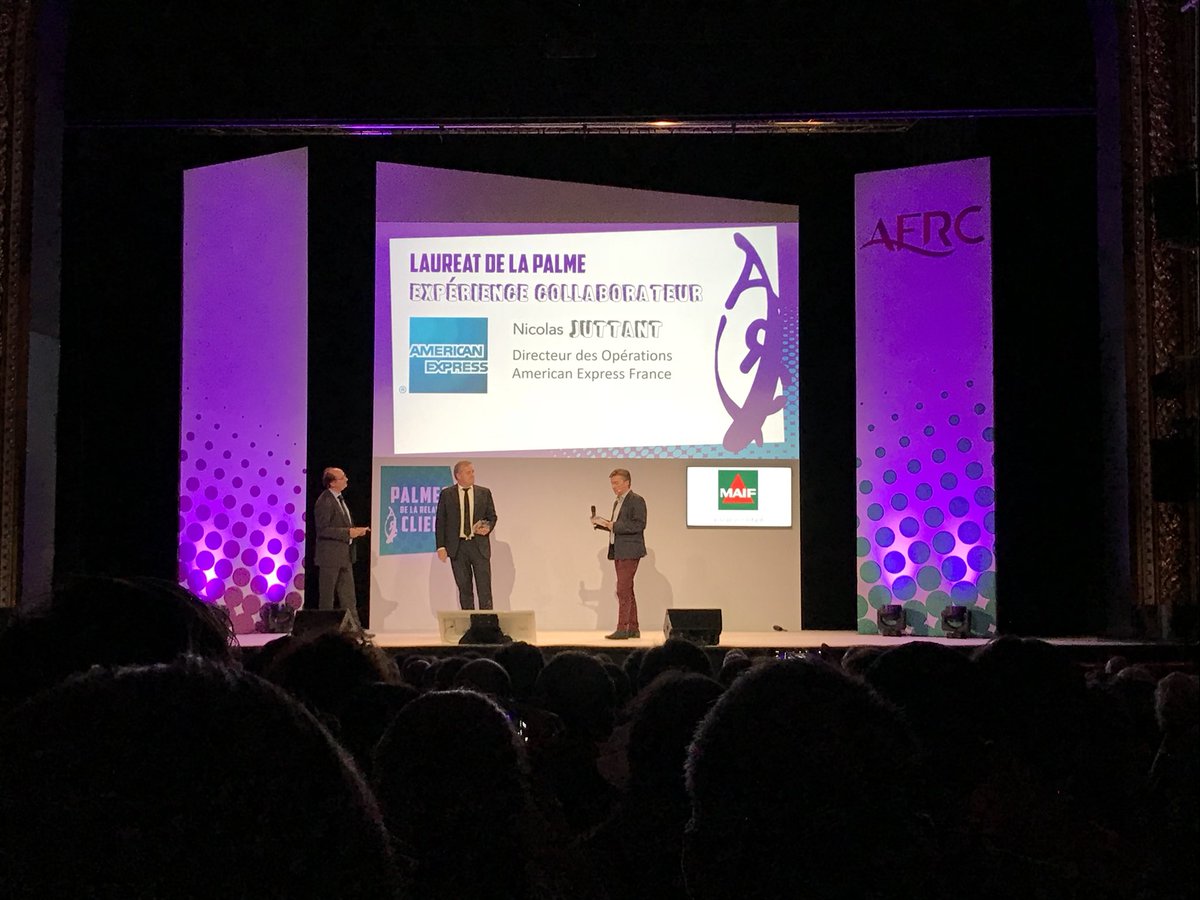 Lauréat de la Palme Expérience Collaborateur : <a href="/AmericanExpress/">American Express</a>, représenté par Nicolas Juttant #PalmesRC
