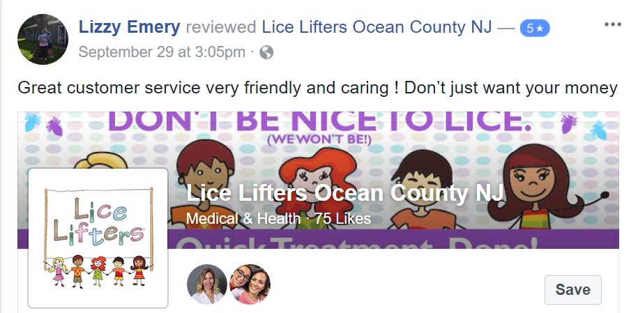 LiceLiftersNJ's tweet photo. Love a great review! #LiceLifters #OceanCounty #LiceFree #LiceAintNice https://t.co/UXP9L5vQBr
