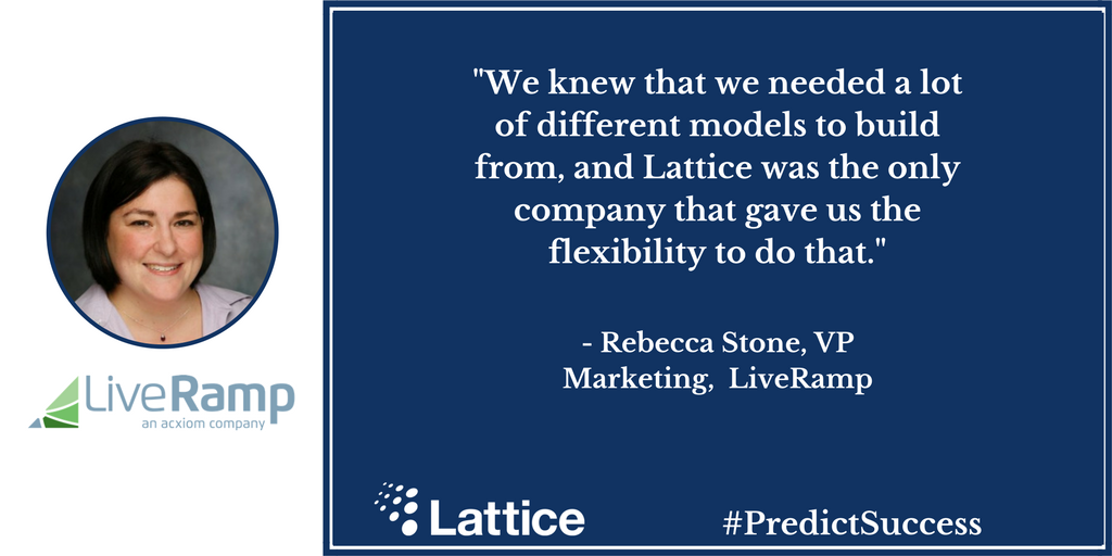 Lattice_Engines's tweet photo. Catch this short #video on why @LiveRamp's VP of #Marketing @rlstone33 chose #Lattice as their #predictivesolution: https://t.co/tQUnzKIH6R https://t.co/rS5U65Fbzw