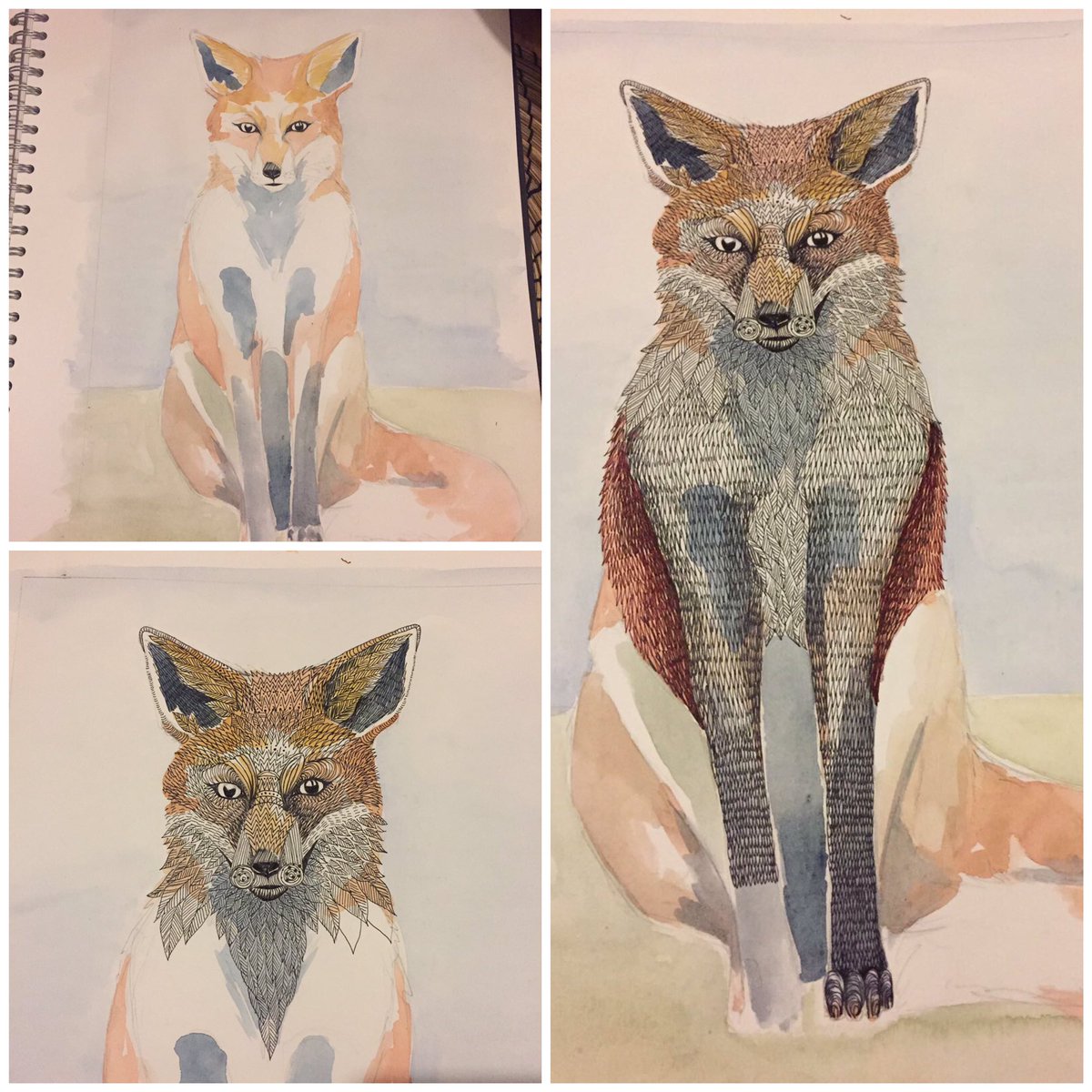 My sister is selling her beautiful artwork too! They would make fantastic Xmas presents!! 🦊🐓🐇🐑