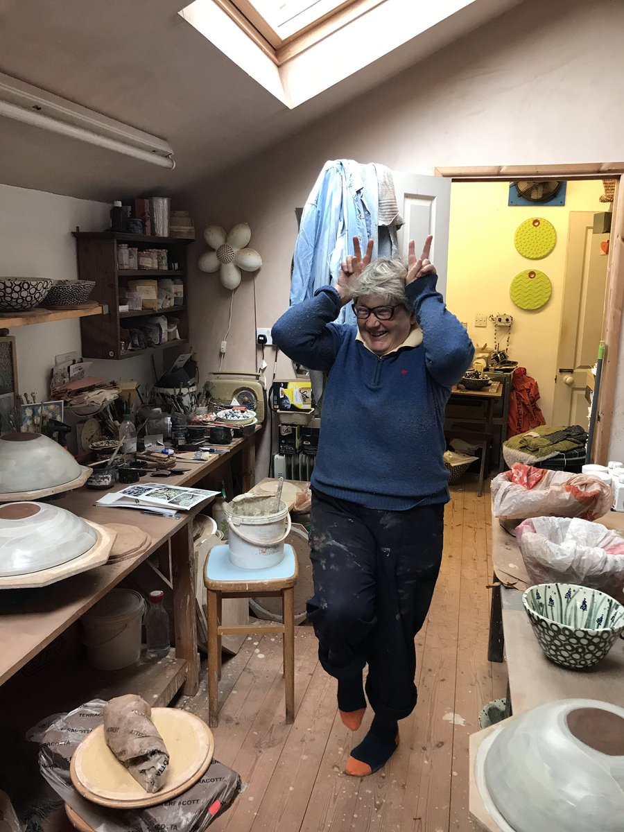 Mothership's pottery is on sale at the B&amp;B so she's been potting like mad as it is flying out the door! 🌿🌿🌿