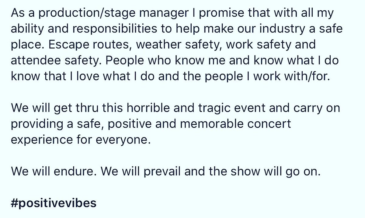 Erikdisco's tweet photo. We will endure and prevail. And the show will go on #PositiveVibes https://t.co/phWkalRnBZ