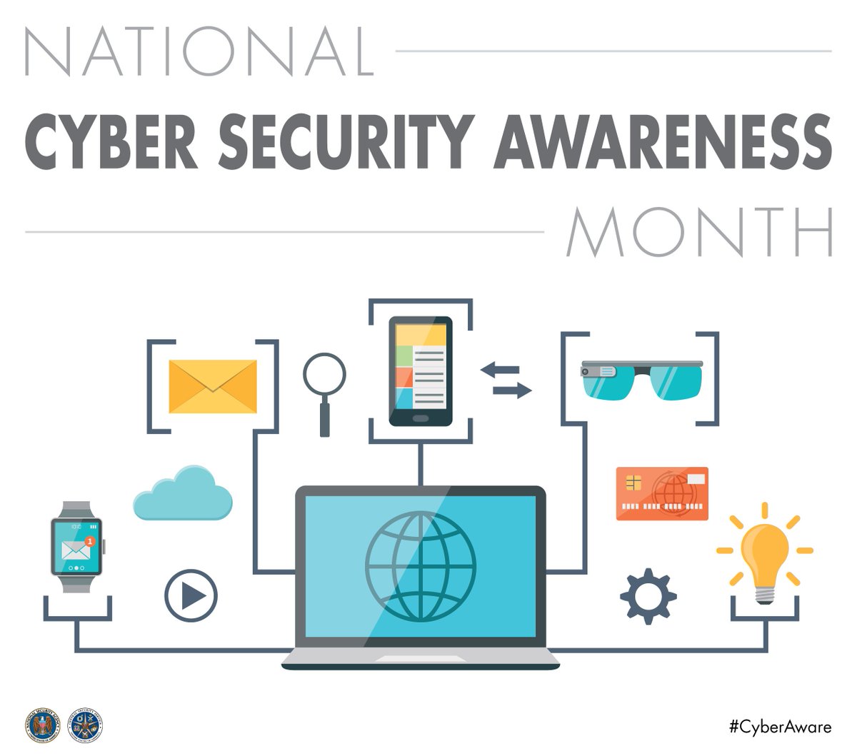 NSAGov's tweet photo. October is National Cyber Security Awareness Month! #NSA Dir ADM Rogers encourages us to get involved. #cyberaware https://t.co/qjGyqXH56k https://t.co/ASoj8yBhty