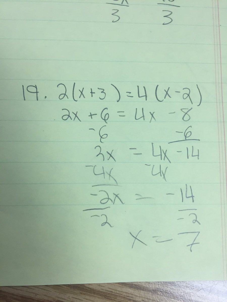 aileenpalmer's tweet photo. Middle School Math - Algebra flashback!  See if you can solve this multi-step equation. #gpslearns #celebratemonday https://t.co/Ae52Jy3eZ9