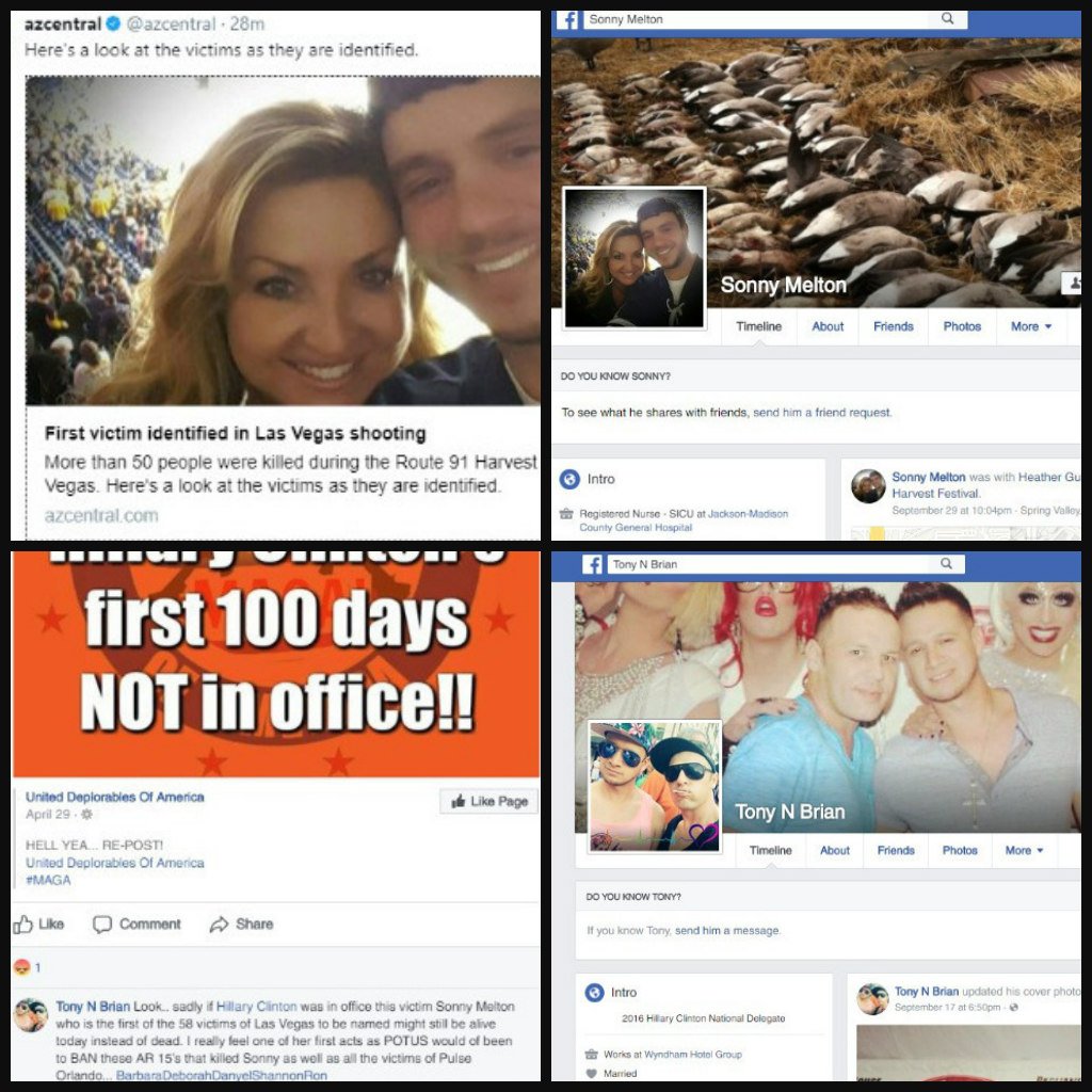 j2tyco's tweet image. #HRC supporters trolling VICTIM social medias spouting "she would have saved them" #guncontroldebate #stopthehate #PrayForVegas