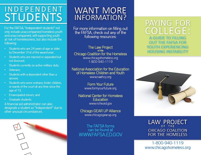 BringChiHome's tweet photo. Here is more information about @FAFSA by the Law Project of @ChiHomeless, check out the brochure attached. #KnowYourFAFSA #RTtoShare https://t.co/FTU4MkjkQb