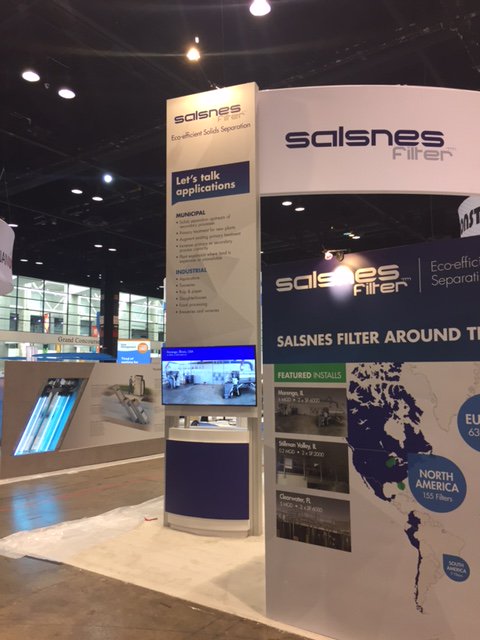 SalsnesFilter's tweet photo. We're all set up @WEFTEC! Drop by Booth #1612 &amp; see how Salsnes can improve more than just primary treatment: https://t.co/BmqsxGmDIx https://t.co/wKydfoDY17
