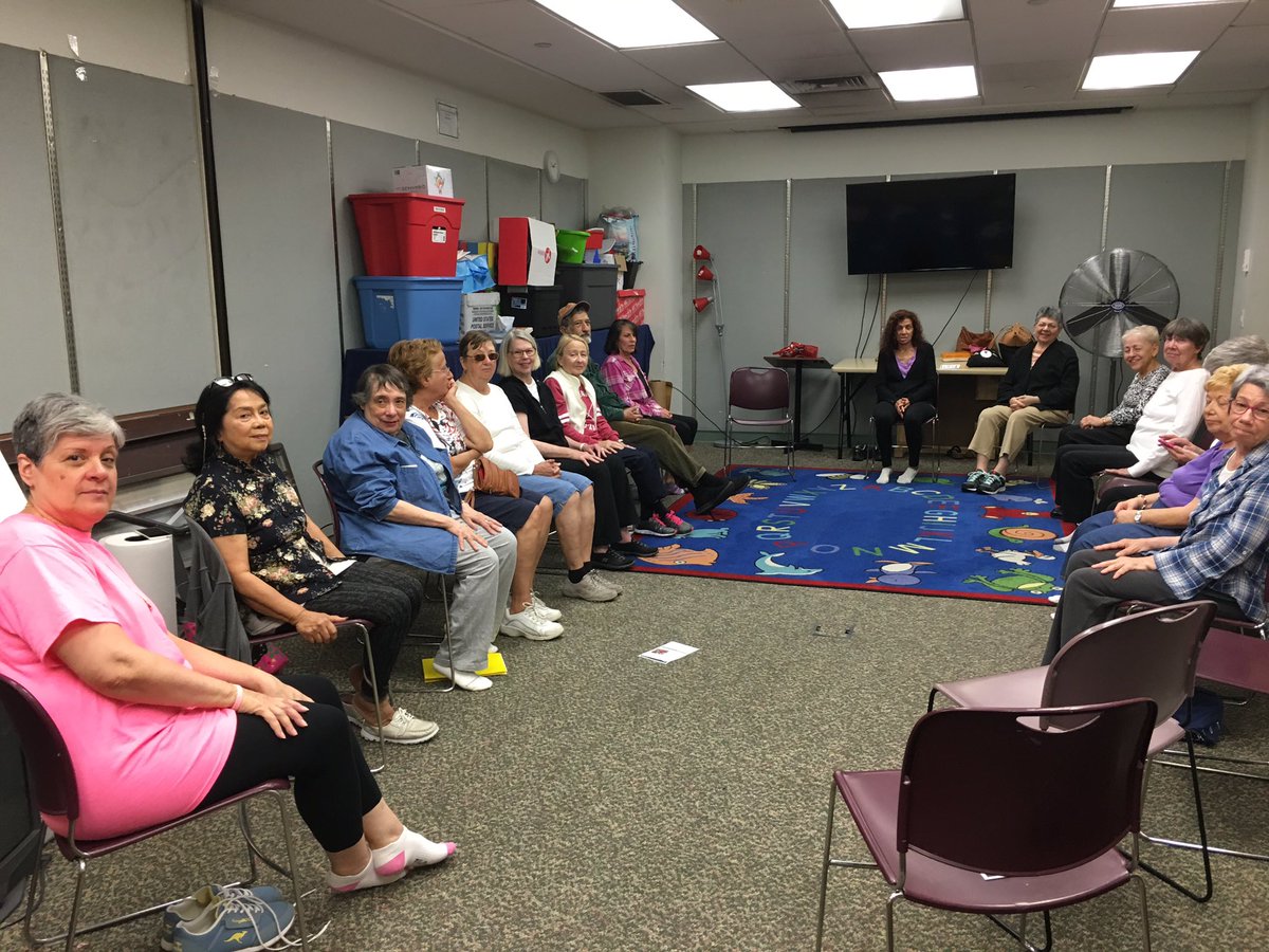 FumoFamLibrary's tweet photo. We have a full house for #MindfulnessMeditation class righ before #ChairYoga #seniorprogramming https://t.co/K77VWNm4TK