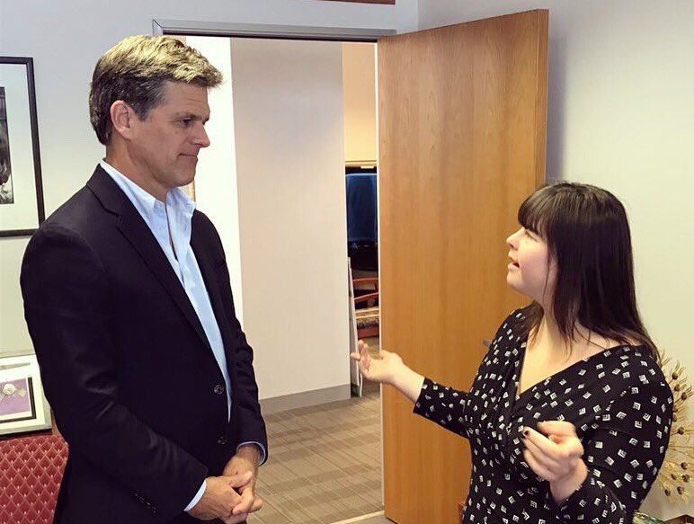 Great to meet and discuss with <a href="/TimShriver/">timshriver</a> and <a href="/MaryDavisSO/">Mary Davis</a> of #SpecialOlympics about working together to hire people with #disabilities