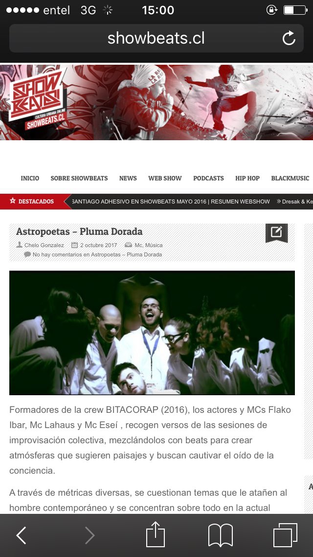 Hoy en la página oficial de <a href="/showbeats/">SHOWBEATS</a> aparece la noticia del lanzamiento de nuestro primer single! #plumadorada