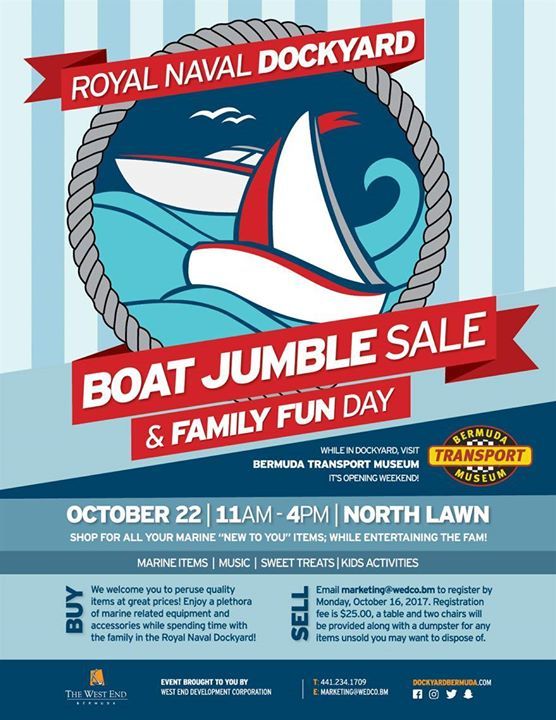 bermudalocal's tweet photo. #Bermuda *DETAILS: https://t.co/QpFQvFnY9b
Dockyard Boat Jumble Sale &amp; Family Fun Day - October 22nd https://t.co/dgcB73mZbj