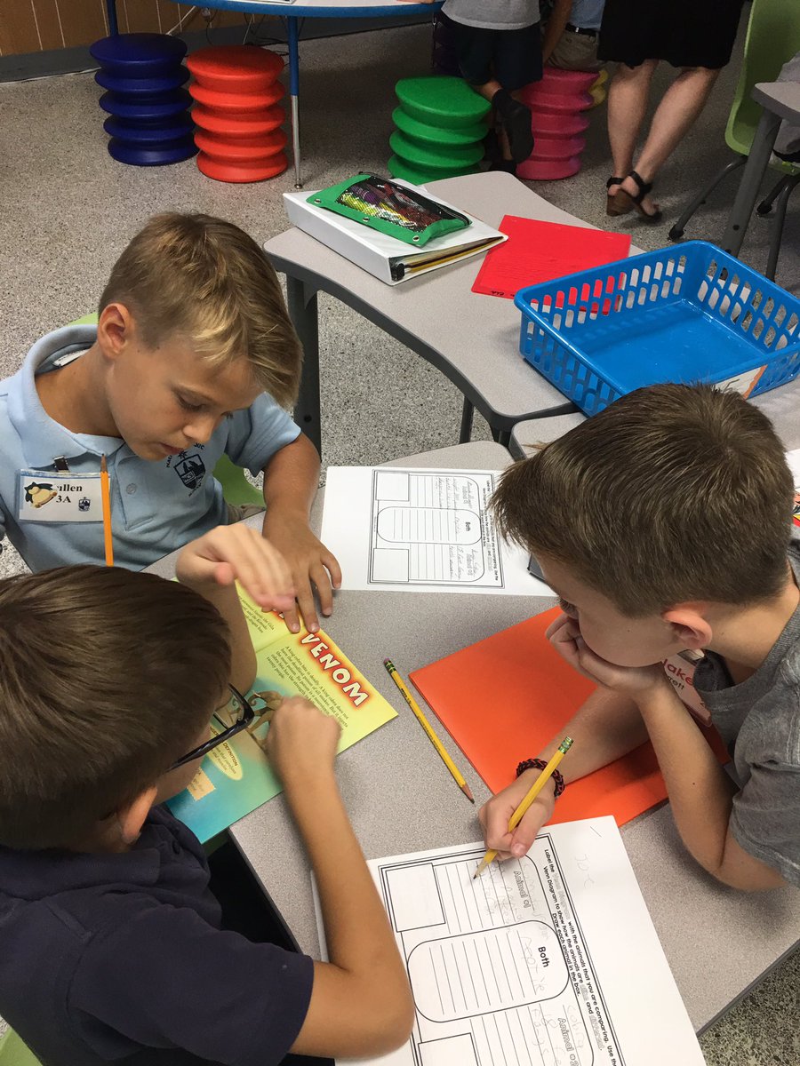 NativityCS's tweet image. Students in Mrs. Weicht's 2/3 enrichment class work on comparing and contrasting key details presented in multiple texts. #ELA+Science