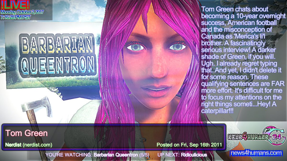 Barbarian Queentron via Nerdist: Tom Green nerdist.nerdistind.libsynpro.com/tom-green #geek