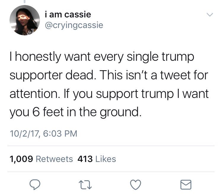 abriNotMe77's tweet photo. Hi @cryingcassie the Internet is forever #NeverDeleted
God Bless ๐บ๐ธ
And fuck YOU! You hateful bitch https://t.co/vBgwdMtU8V