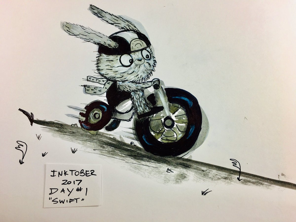 AlexWagenblass's tweet photo. Hello Twitter &amp; InkTober! #INKTOBER17 #InktoberDay1 #BigWheels #INKTOBER #scbwi  #art #illustration #Drawing https://t.co/L8PKdZWb6g