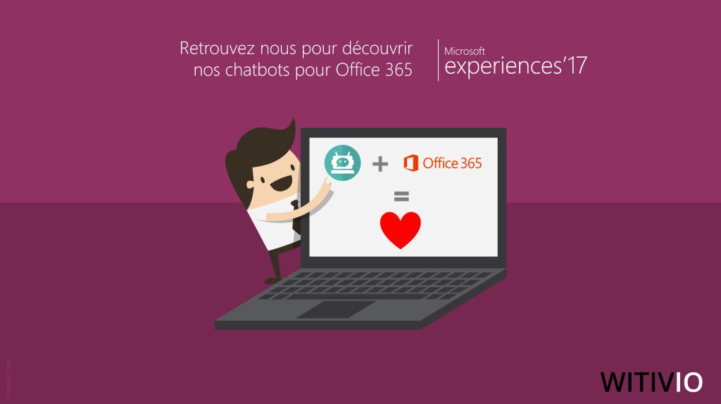 tdechanterac's tweet photo. Demain, rendez vous sur notre stand M12 pour les #experiences17 et découvrir nos #chatbots pour #Office365 #digitialworkplace https://t.co/PjvwB5iaWT