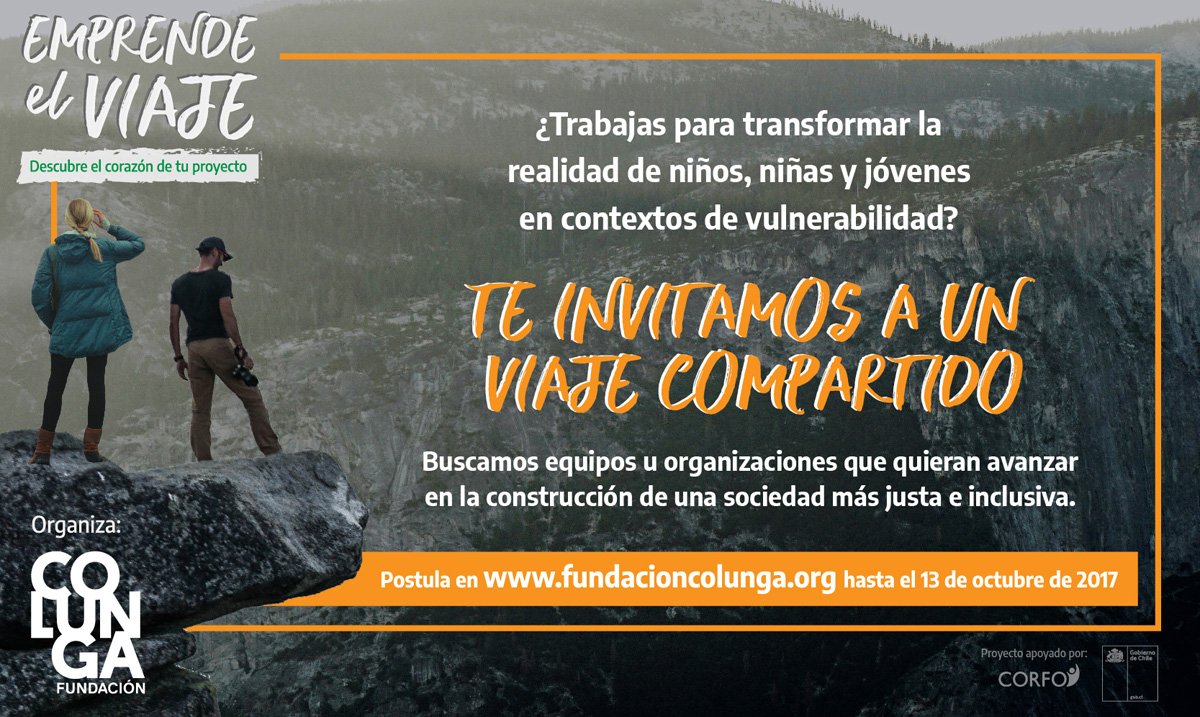 fundcolunga's tweet photo. Este año tú puedes ser parte de #EmprendeElViaje ¿Qué esperas? ¡Postula HOY! https://t.co/ttP56hyVOV https://t.co/JjSlWWT5sO