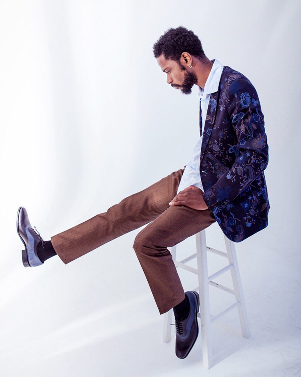 #lakeithstanfield looking excellent in our hand-painted TUDOR oxfords in Midnight. Thanks <a href="/wwd/">WWD</a> &amp; <a href="/godarrylgo/">Darryl Glover</a> !! #WWD #newshoes