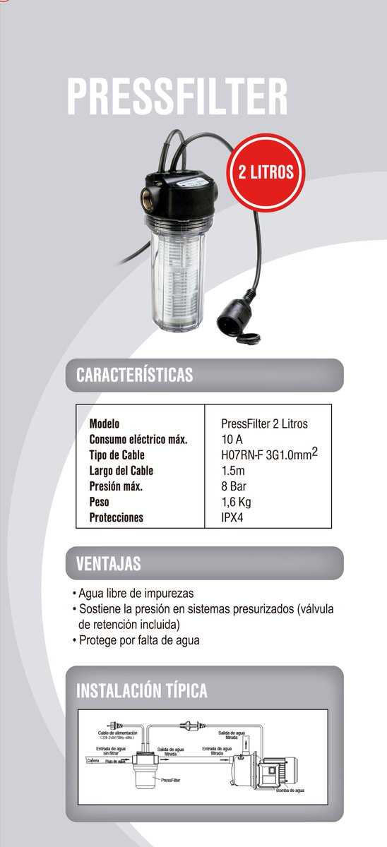 MOTORARG's tweet image. Controlador electrónico de presión con filtro integrado #PressFilter 2 litros.