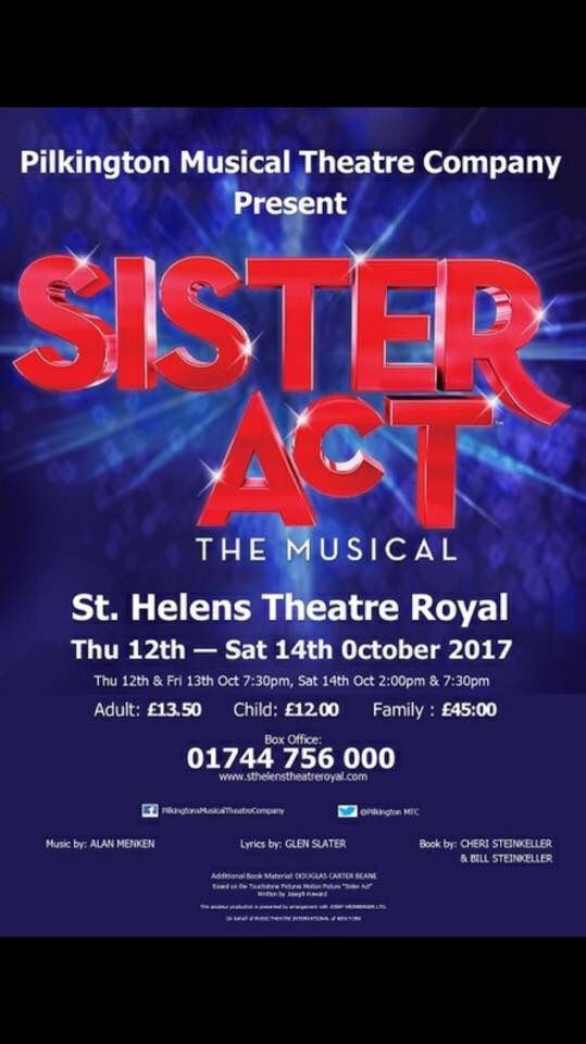 PilkingtonMTC's tweet photo. Sister Act the musical @TheatreRoyalStH nxt wk Oct 12-14 tickets from £11 @StHelensHour #sthelenshour #sthelens https://t.co/479Bzu8VGp