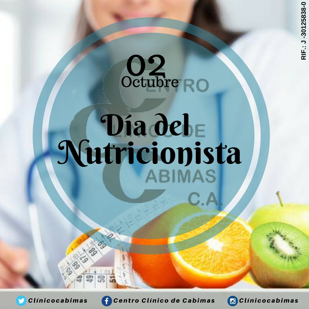 CLINICOCABIMAS's tweet photo. Hoy 02 de Octubre Felicitamos a los Nutricionista en su día.
#EfemerideDeHoy
#Felicitaciones
#SomosCCC
#SuAlternativaEnSalud https://t.co/mjwBw9Wpps