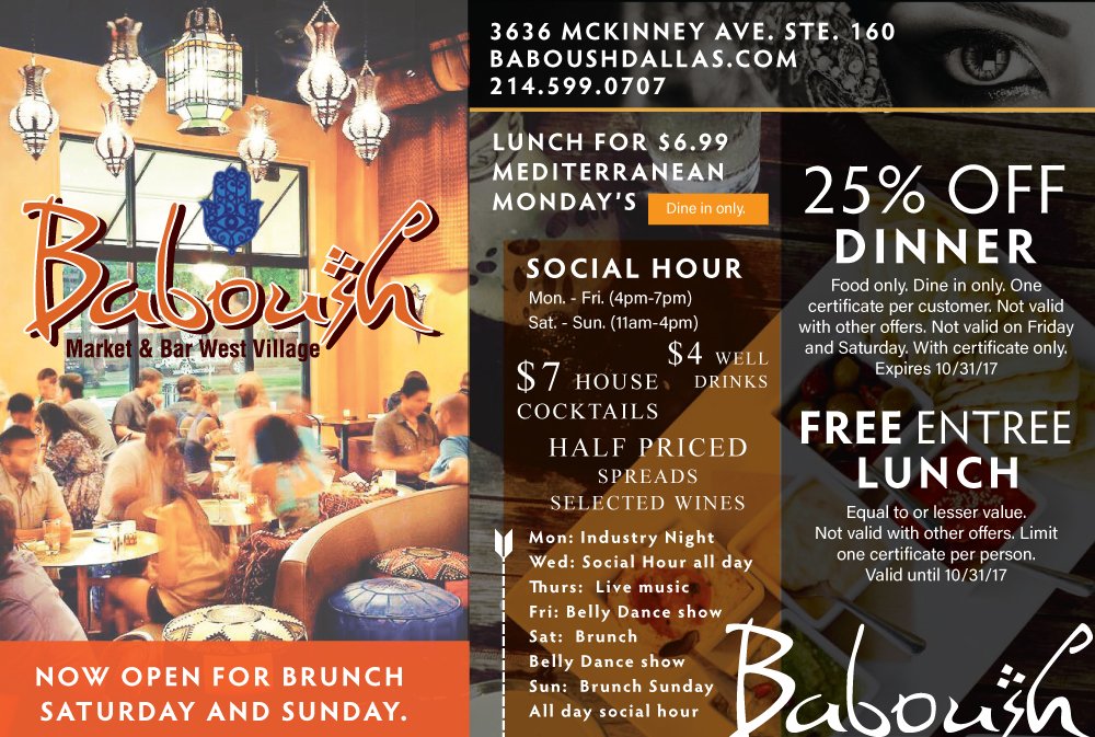 PremiumPassport's tweet photo. Who said dining out is just for the weekend?  Enjoy a trip to Baboush tonight! https://t.co/9odaRj2xOR