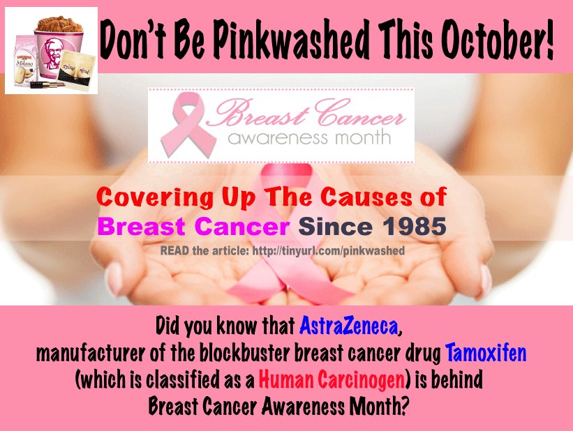 WakeTheFlockUp6's tweet photo. Covering Up The Causes of #BreastCancer Since 1985: AstraZeneca's BCAM #brainwashed #pinkwashed #pink #october
https://t.co/SEeW0CaCtE https://t.co/hIlqIc6N67
