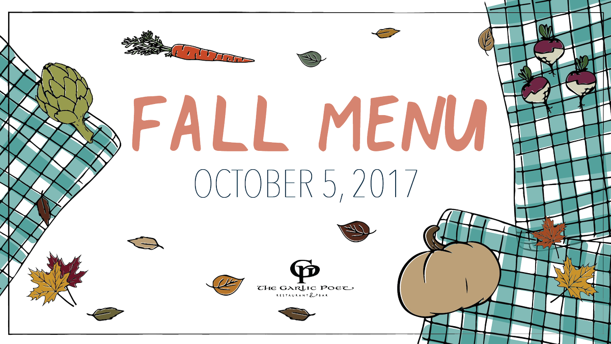 GarlicPoet's tweet photo. Our fall menu launch is just 3 days away! Be sure to stop by and taste all of the fall flavors! Including our new Pork &amp; Pumpkin fries! https://t.co/ZabecV21aO