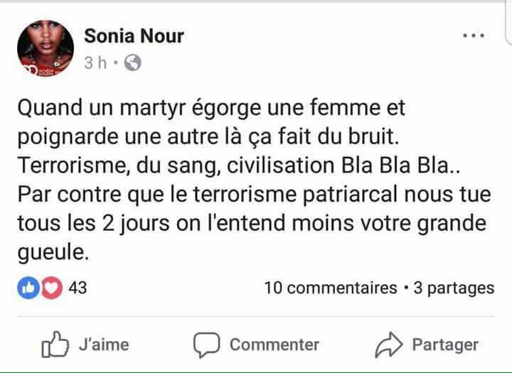 kkerima's tweet image. Quand Sonia Nour, collaboratrice à la Mairie de la "@La_Courneuve qualifie le terroriste Islamiste de #Marseille de martyr