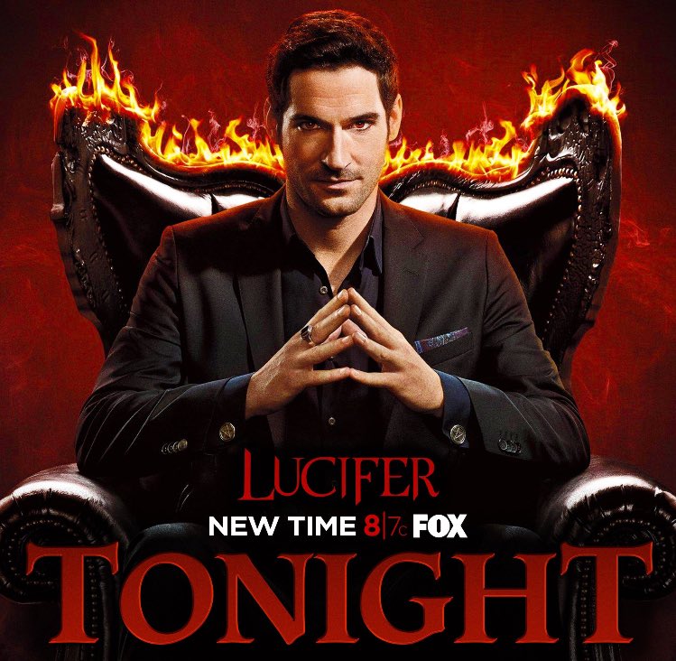 LuciferDaily's tweet photo. Not long to go now! #Lucifer Season 3 begins TONIGHT. #NewTime #SameDevil https://t.co/5IgLq7gn5a