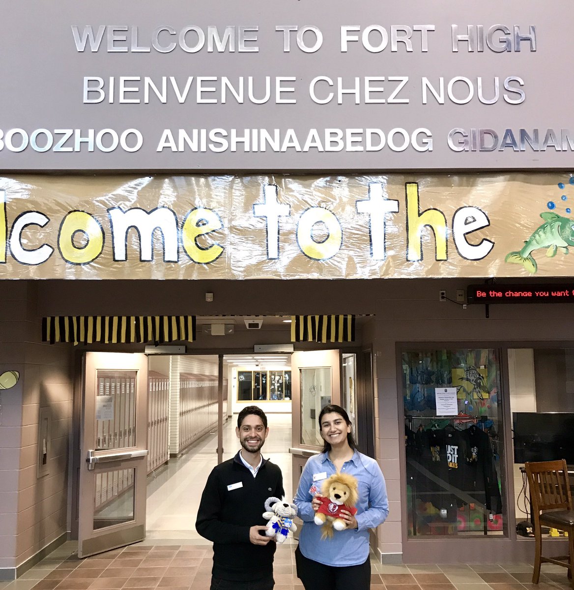nwo_uip's tweet photo. Aarifa (York) and Omar (Ryerson) came to #FortFrancesHS with their Stuffies #2017UIP https://t.co/4bGZbSST5d