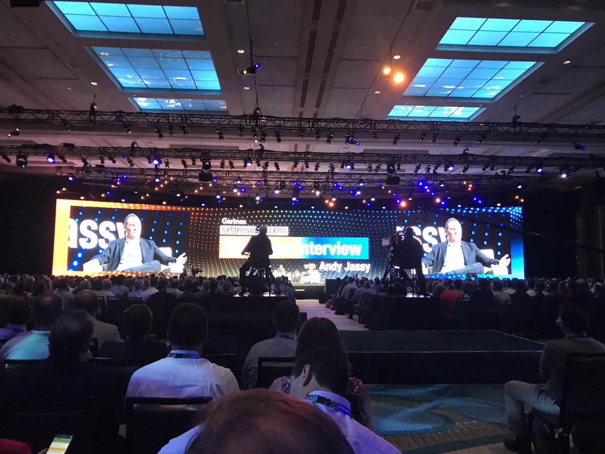 DP interviewing Andy Jasey from AWS on how to dominate the world... #GartnerSYM