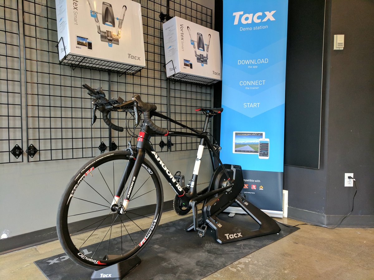 SpeedTheory's tweet image. It might be getting cold outside but it's warm in here! Come test out the @tacx Neo and see why it's a must have for your winter pain cave!