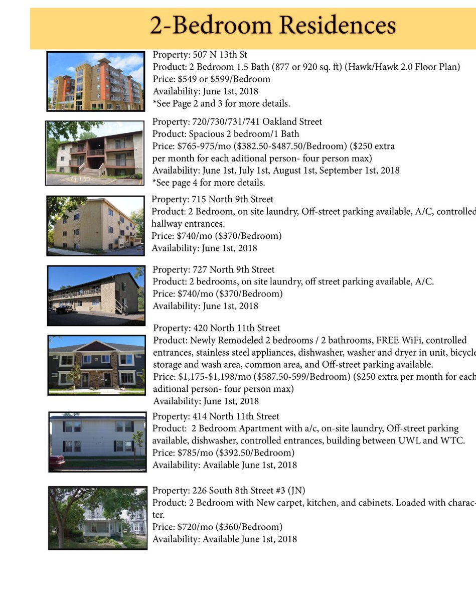 360Realty_Lax's tweet photo. Campus Area Housing List is now available. Please contact us with any questions or to schedule a showing!(2of2) https://t.co/SAl18Y5F2w