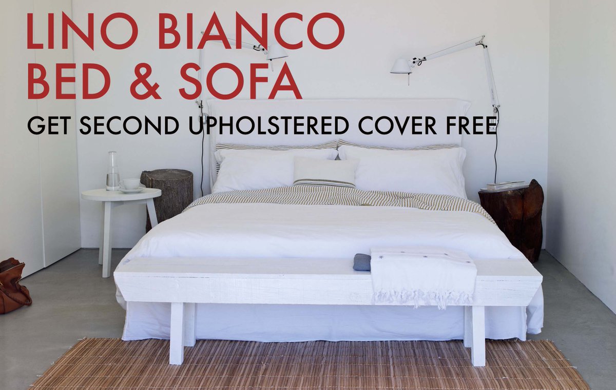 arkaliving's tweet photo. Gorgeous  Lino Bianco Italian bed designed by Paola Navone  
Buy <12/31/17 and get a second White Linen cover free! https://t.co/eCJKuNc2Y6 https://t.co/8faxYqnppN