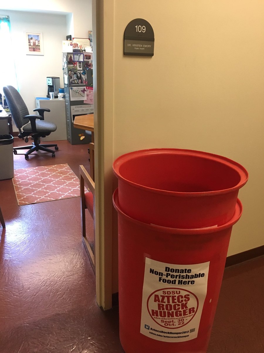 SDSU Rocks Hunger is up and running in the Public Department! Donate today HT 109 @phi_sdsu @ktemory @sdsu_gsphsc @SDSU_GSPH @CHHSAsstDean