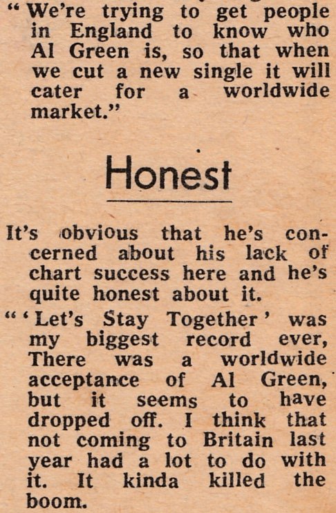 band_ink_media's tweet photo. #RevAlGreen: great at soul music &amp; using the 3rd person, less good at breaking through in the UK. Full intvw here: https://t.co/9BtkcLjQty https://t.co/lsCdJ0AS5L