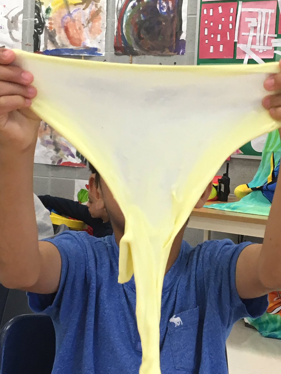 qvmcleod's tweet photo. We made slime and it was awesome! Learning about states of matter and chemical changes. https://t.co/w8gQTeJtbY