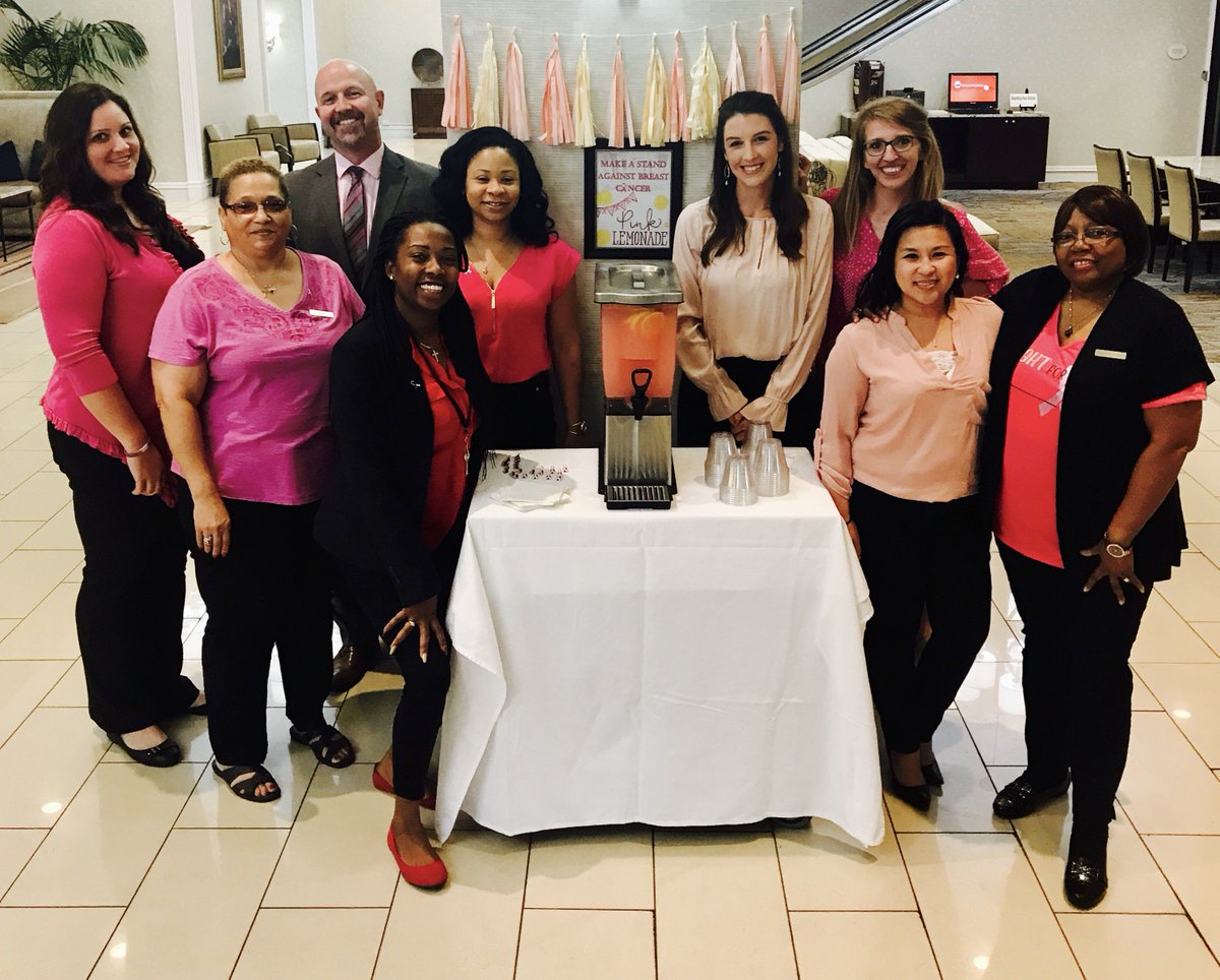 Supporting the Fighters, Admiring the Survivors. Honoring the Taken. Making it a Pink October here at the Jackson Marriott w/ pink lemonade