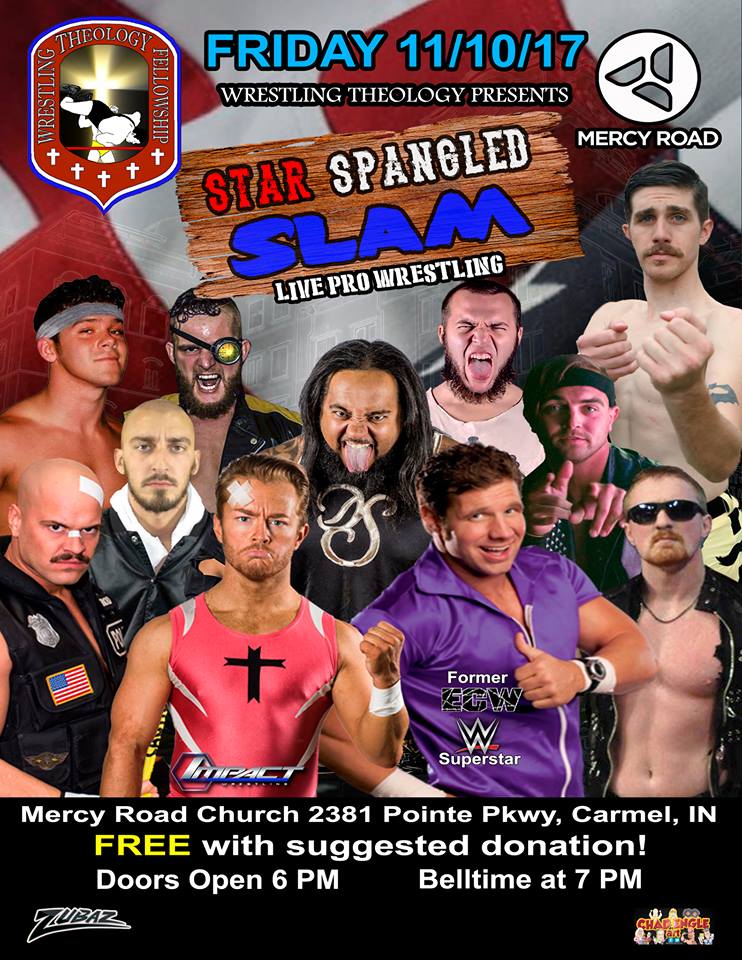 WrestlingTheo's tweet photo. @WrestlingTheo Returns to Mercy Road Church on November 10, 2017 featuring @IMPACTWRESTLING's @RockstarSpud &amp; @WWE Alumni, Simon Dean. https://t.co/Qw8f0SUZE5