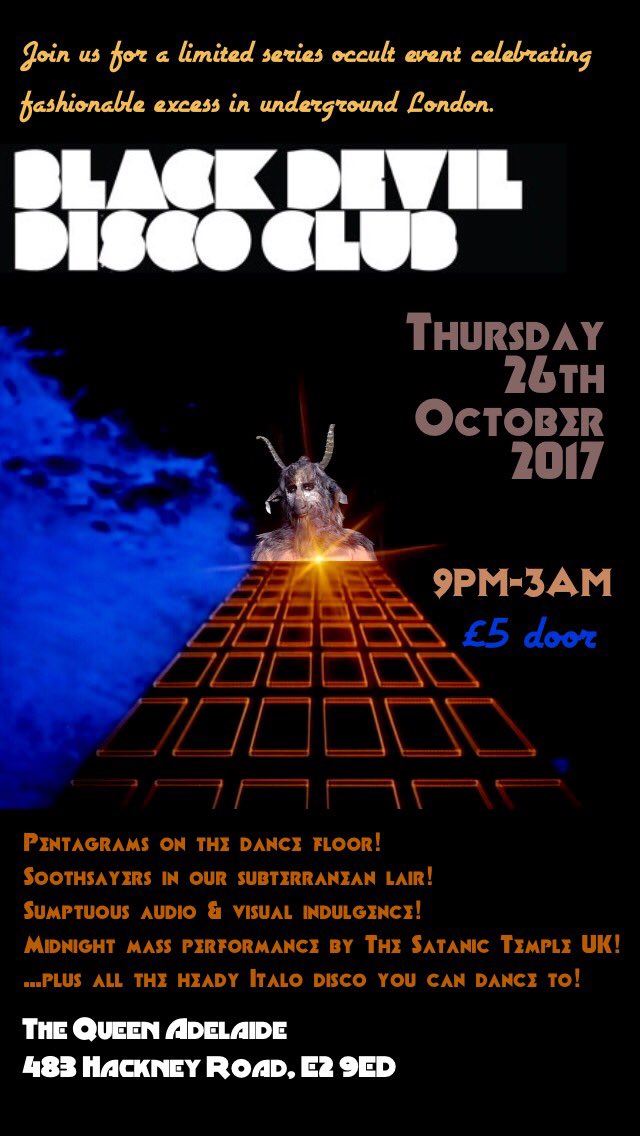 ZekeApollyon's tweet photo. Join us at @QueenAdelaideE2 for a limited series occult engagement celebrating fashionable excess in underground London! https://t.co/QEF6pohfkb