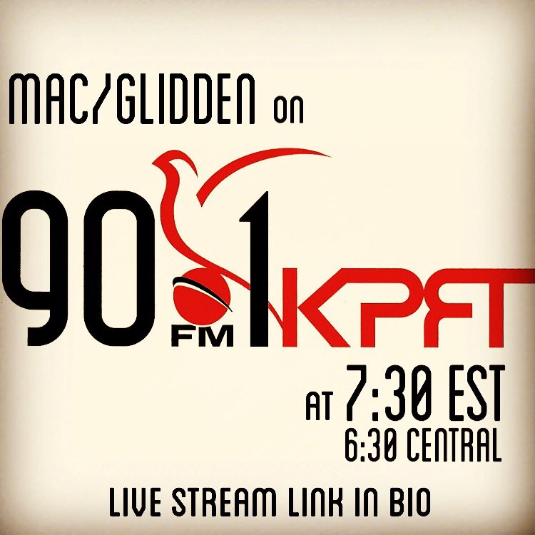 mac_glidden's tweet image. M/G on the radio! "The Morning Light" is Song Of The Day on KPFT. Listen live at 7:30pm/6:30 Central: kpft.org/listen/